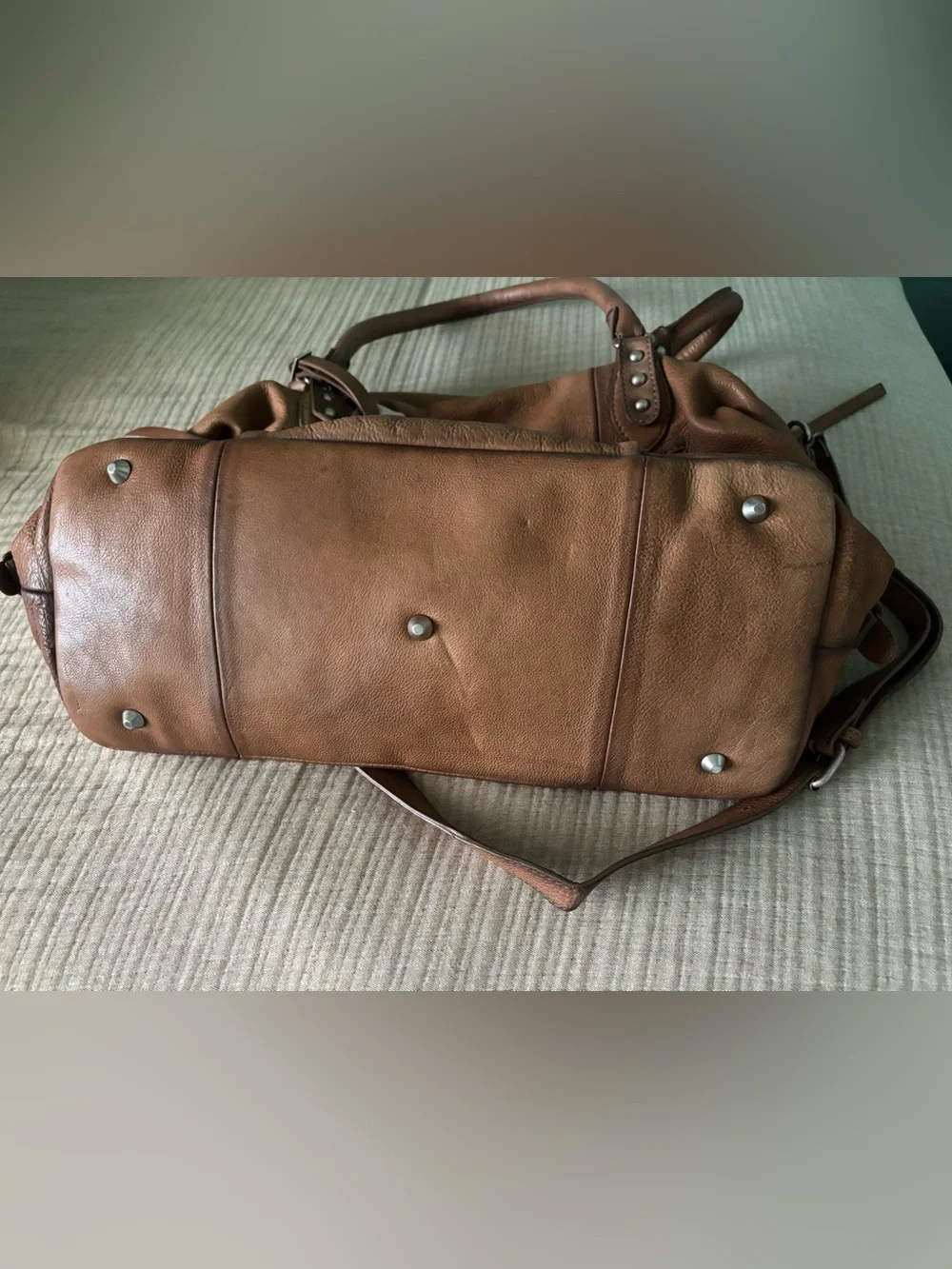 FREE PEOPLE We The Free Saddle Brown Leather Shoulder Bag